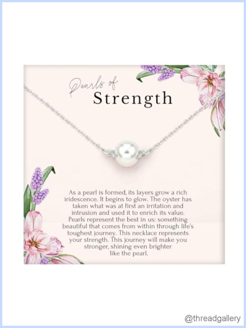 Sterling Silver Pearl Necklace 14k Gold Plated Inspirational Gift for Women